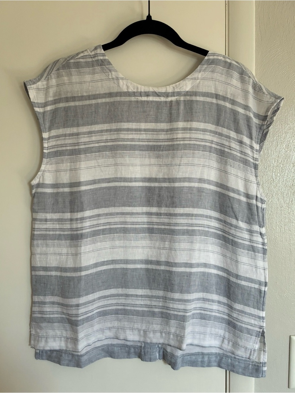 Cynthia Rowley Striped 100% Linen Sleeveless Blouse Small